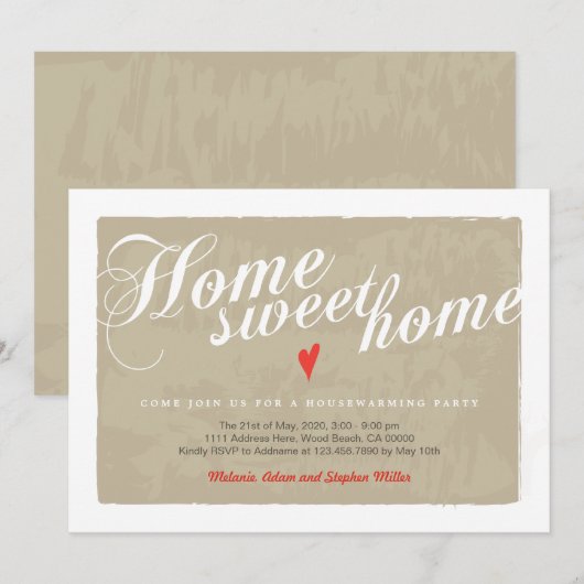 Elegant Calligraphy Moderne Housewarming Invitatio Kaart (Voorkant / Achterkant)