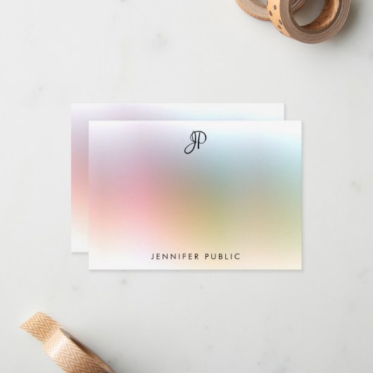 Elegant Calligraphy Monogram Colorful Sjabloon (Voorkant / Achterkant in situ)