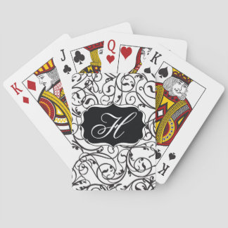 Elegant Calligraphy Monogram Pokerkaarten