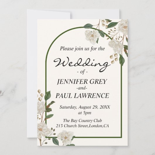 Elegant Calligraphy Monogram Wedding Kaart (Voorkant)