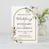 Elegant Calligraphy Monogram Wedding Kaart (Staand voorkant)