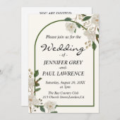 Elegant Calligraphy Monogram Wedding Kaart (Voorkant / Achterkant)