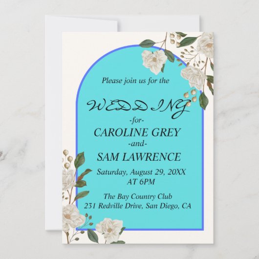 Elegant Calligraphy Monogram Wedding Kaart (Voorkant)