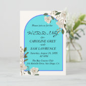 Elegant Calligraphy Monogram Wedding Kaart (Staand voorkant)