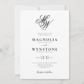 Elegant Calligraphy Monogram Wedding Kaart (Voorkant)