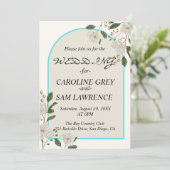 Elegant Calligraphy Monogram Wedding Kaart (Staand voorkant)