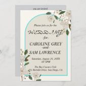 Elegant Calligraphy Monogram Wedding Kaart (Voorkant / Achterkant)