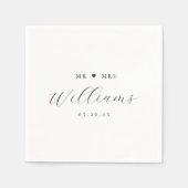 Elegant Calligraphy Mr. en Mrs Wedding Napkins Servet (Voorkant)