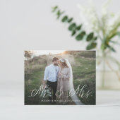 Elegant Calligraphy Mr. & Mrs Wedding Elopement Briefkaart (Staand voorkant)