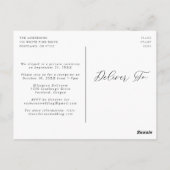 Elegant Calligraphy Mr. & Mrs Wedding Elopement Briefkaart (Achterkant)