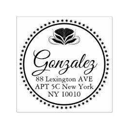 Elegant Calligraphy Name Address Rubber Stamp Zelfinktende Stempel