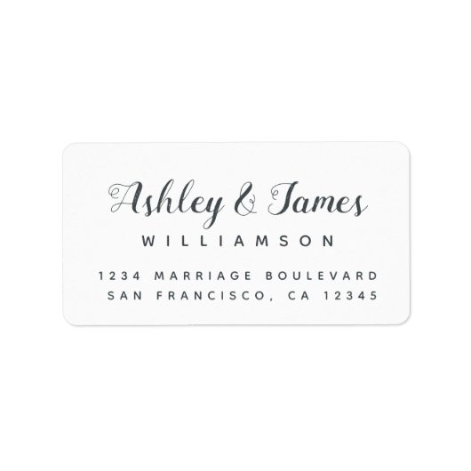 Elegant Calligraphy Names Return Address Etiket (Voorkant)