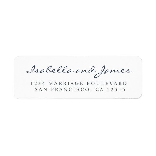 Elegant Calligraphy Names Wedding Return Address Etiket (Voorkant)