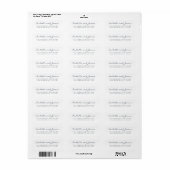 Elegant Calligraphy Names Wedding Return Address Etiket (Full Sheet)