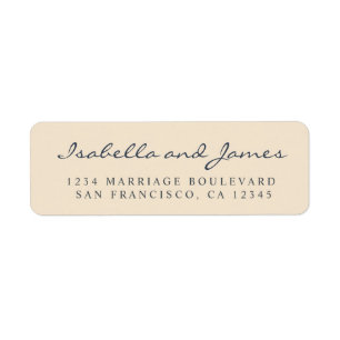 Elegant Calligraphy Names Wedding Return Address Etiket