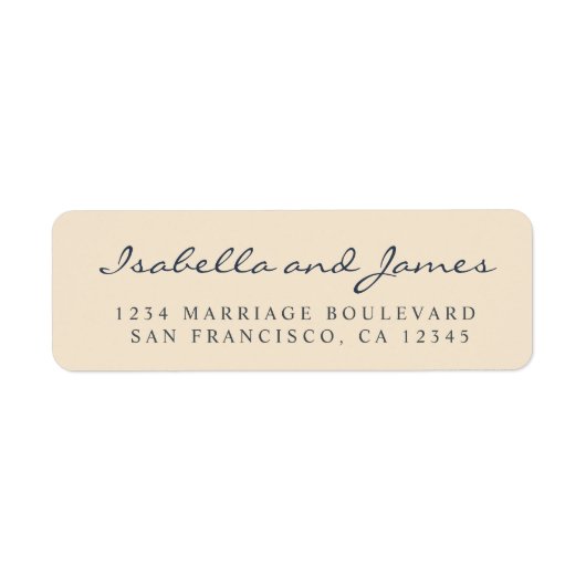 Elegant Calligraphy Names Wedding Return Address Etiket (Voorkant)