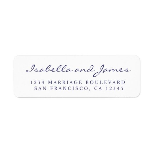 Elegant Calligraphy Names Wedding Return Address Etiket (Voorkant)