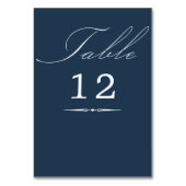 Elegant Calligraphy Navy Blue Wedding Kaart (Voorkant)