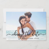 Elegant Calligraphy New Date Change the Date Card Save The Date (Voorkant)