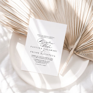 Elegant Calligraphy Nuestra Boda Bruiloft  Kaart