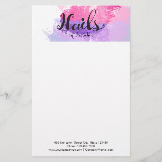 Elegant Calligraphy Painted Nail Technician Flyer (Voorkant)