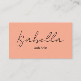 Elegant Calligraphy Peach Lash Artist Visitekaartje