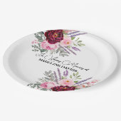 Elegant Calligraphy Peonies Funeral  Papieren Bordje (Gekanteld)