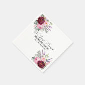 Elegant Calligraphy Peonies Funeral  Servet (Hoek)