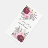 Elegant Calligraphy Peonies Funeral  Servet (Hoek)