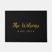 Elegant Calligraphy Personalised Family Name Deurmat (Voorkant)