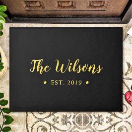 Elegant Calligraphy Personalised Family Name Deurmat