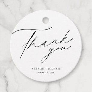 Elegant Calligraphy Personalised Wedding Bedankt Bedankjes Labels