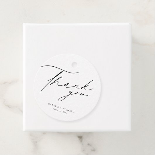 Elegant Calligraphy Personalised Wedding Bedankt Bedankjes Labels (In situ)