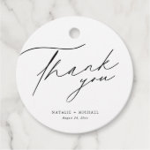 Elegant Calligraphy Personalised Wedding Bedankt Bedankjes Labels (Voorkant)