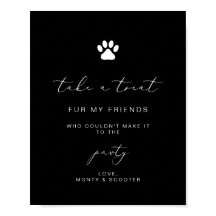 Elegant Calligraphy Pet Pawty Favor poster-teken