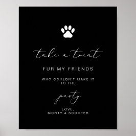Elegant Calligraphy Pet Pawty Favor poster-teken Poster