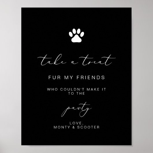 Elegant Calligraphy Pet Pawty Favor poster-teken Poster (Voorkant)