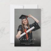Elegant Calligraphy Photo Afstuderen Bedankkaart (Voorkant)