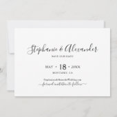 Elegant Calligraphy Photo Collage Save the Date (Achterkant)