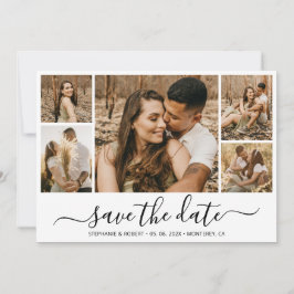 Elegant Calligraphy Photo Collage Save the Date