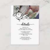 Elegant Calligraphy Photo Details Wedding Informatiekaartje (Voorkant)