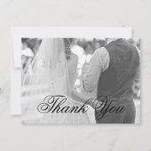 Elegant Calligraphy Photo Formal Wedding Bedankkaart (Voorkant)