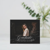 Elegant Calligraphy Photo High School Afstuderen A (Staand voorkant)