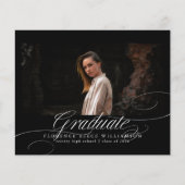 Elegant Calligraphy Photo High School Afstuderen A (Voorkant)