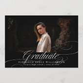 Elegant Calligraphy Photo High School Afstuderen Aankondiging (Voorkant)