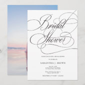 Elegant Calligraphy Photo minimalist Vrijgezellenf Kaart (Voorkant / Achterkant)