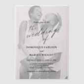 Elegant Calligraphy Photo Modern Wedding Vellum Uitnodigingen (Voorkant)