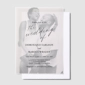 Elegant Calligraphy Photo Modern Wedding Vellum Uitnodigingen (Offset)