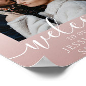 Elegant Calligraphy Photo Roos Gold Wedding Poster (Hoek)