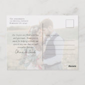 Elegant Calligraphy Photo Weddenschap Bedankt Briefkaart (Achterkant)